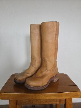 Frye Leather Campus Boot - Amber Tan - Made In USA